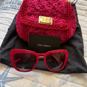 Dolce & Gabbana Bold Red Sunglasses and Bag